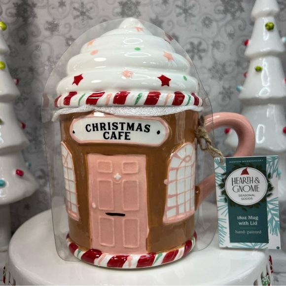 Hearth & Gnome Christmas Cafe Gingerbread Coffee Mug w/ Whipped Cream Mug Topper - Picture 2 of 12